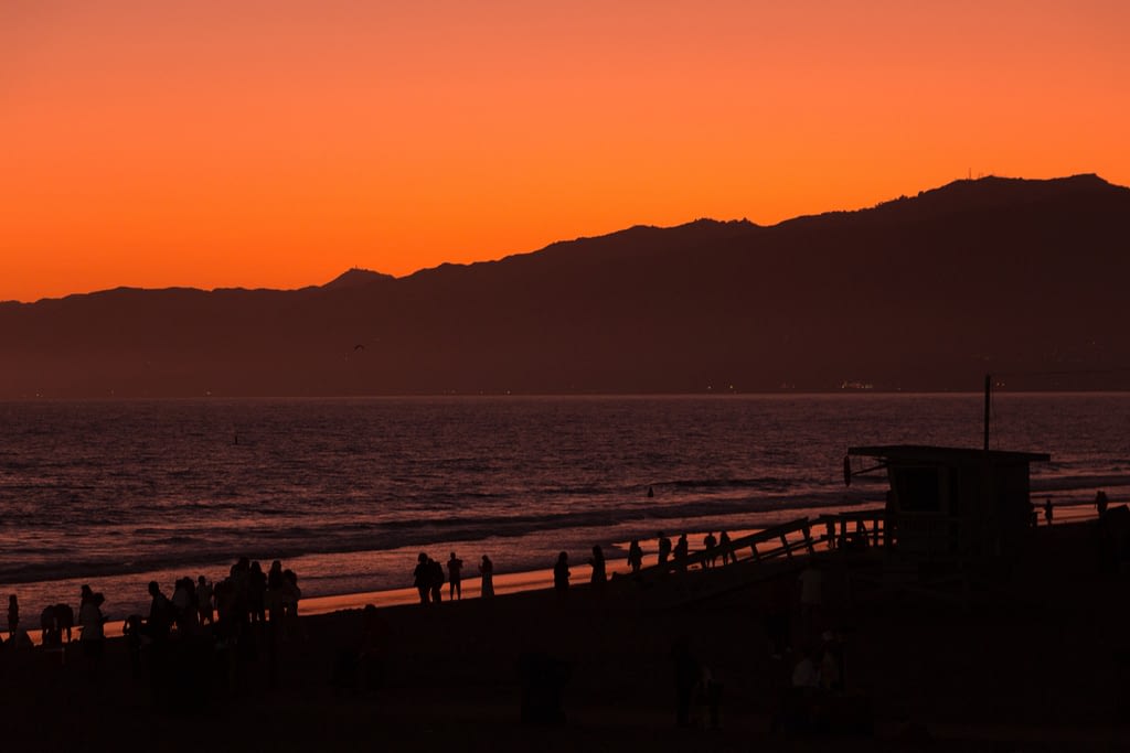 Coucher de soleil - Santa Monica Beach